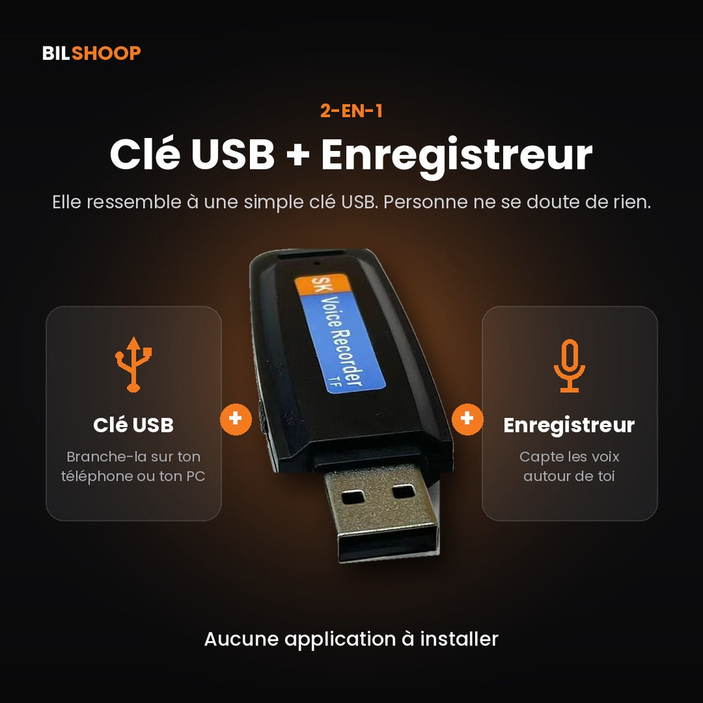 Clé USB Espion – Enregistreur Discret