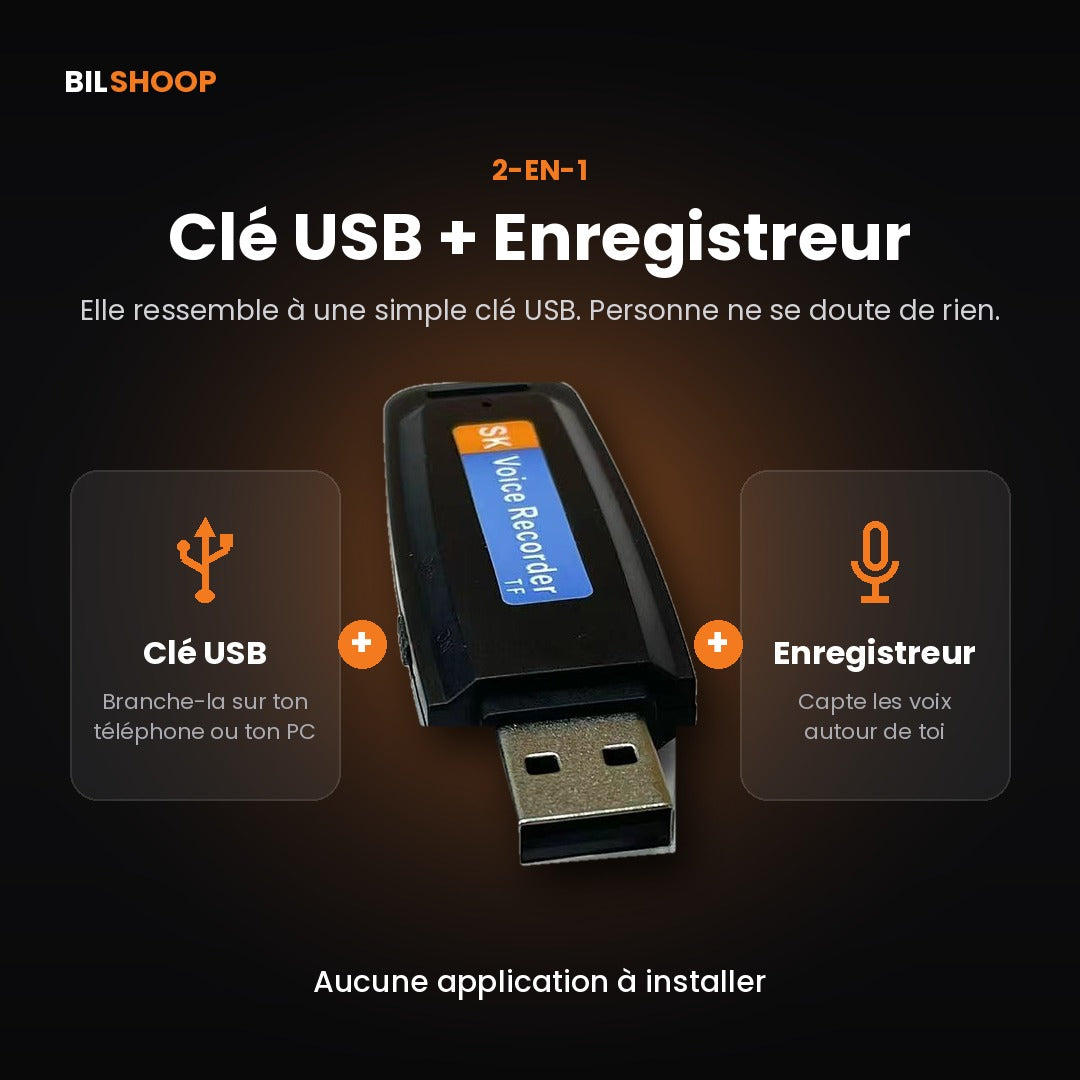 Clé USB Espion – Enregistreur Discret