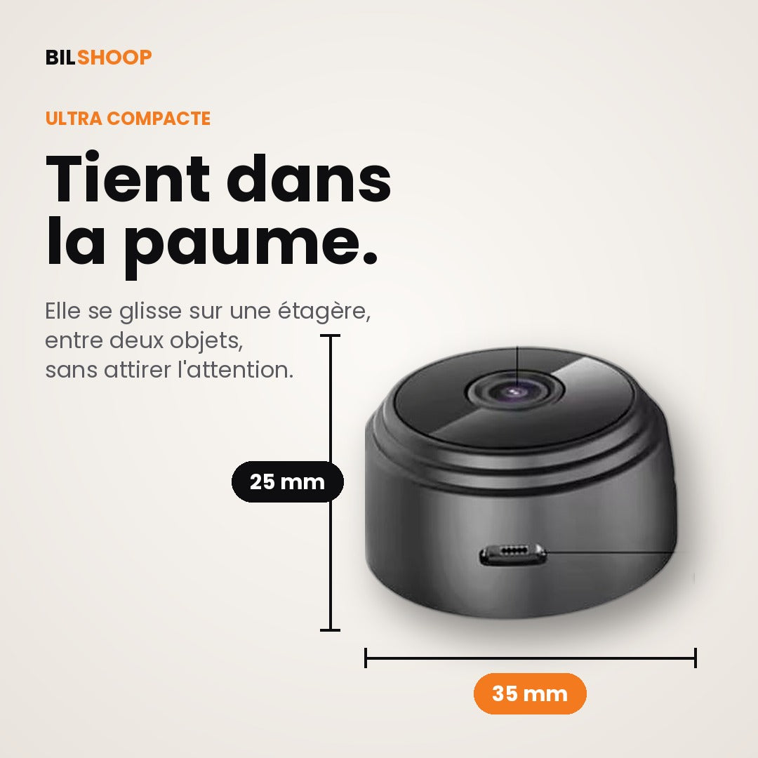 Mini Caméra WiFi HD – Vision de Nuit & Alerte Mouvement