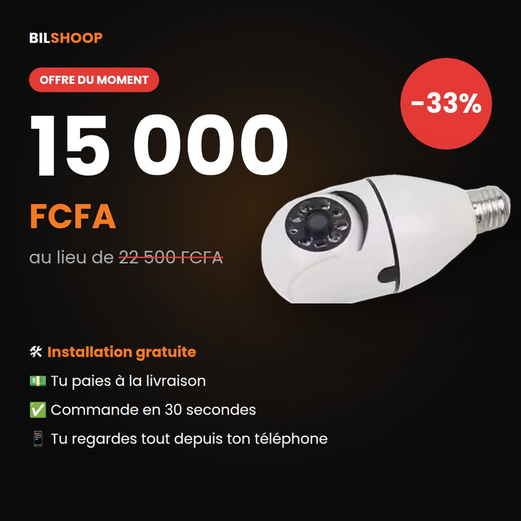 Caméra Ampoule WiFi 360° – Vision de Nuit Couleur & Audio