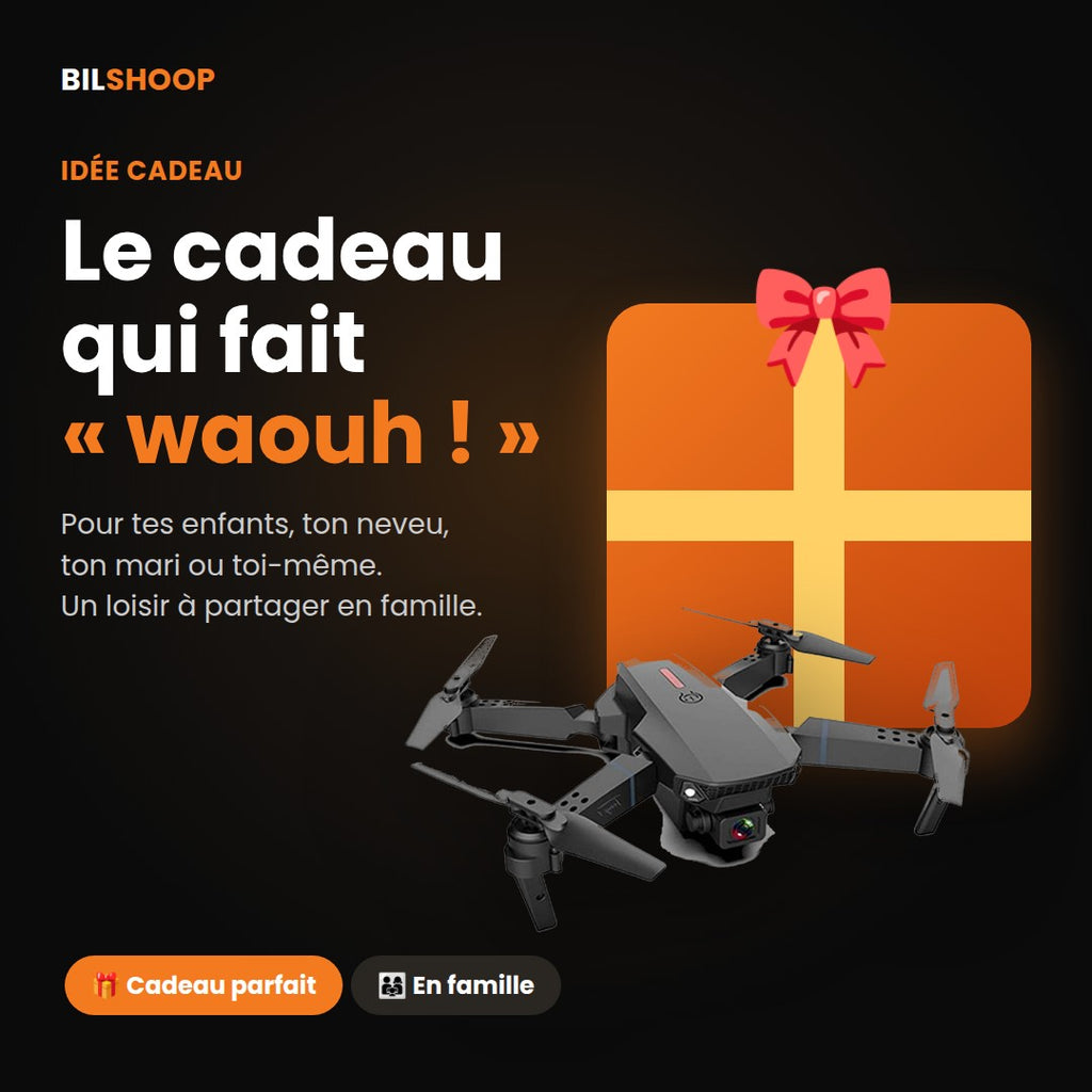 Drone Pliable Double Caméra – Vol Stable & 2 Batteries