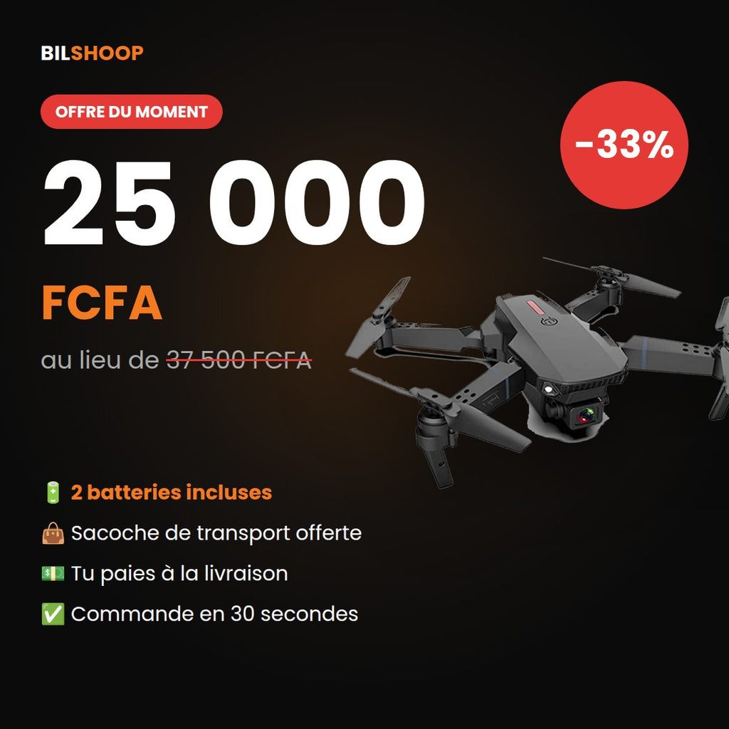 Drone Pliable Double Caméra – Vol Stable & 2 Batteries