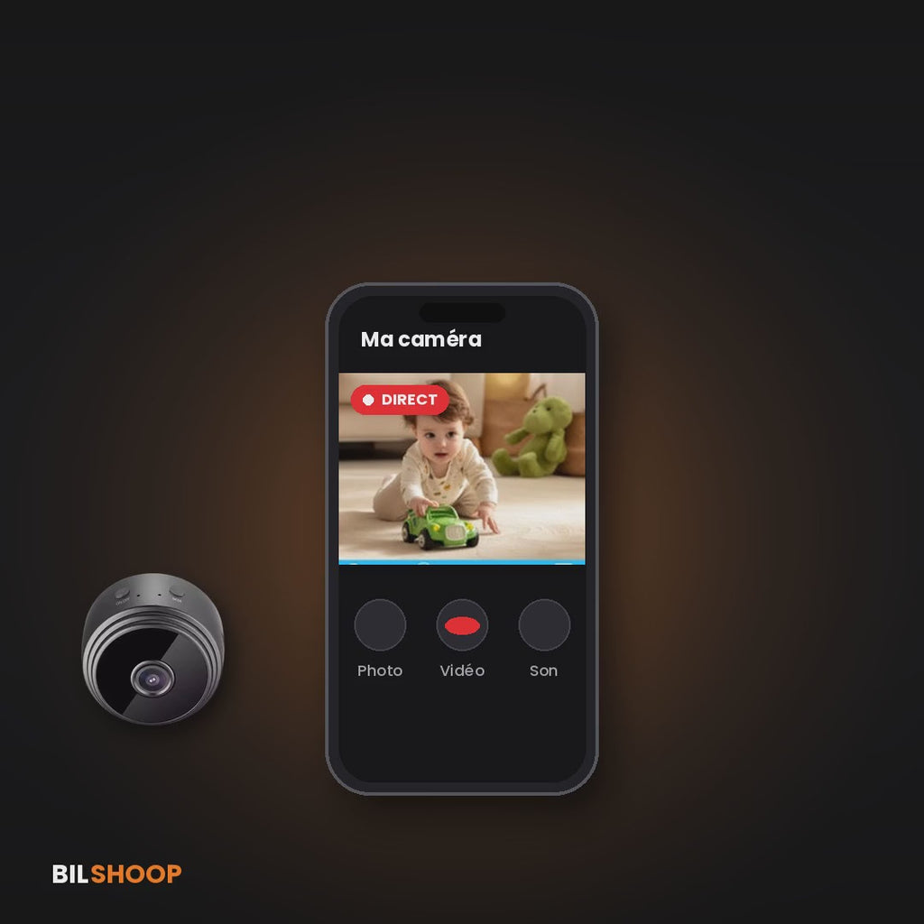 Mini Caméra WiFi HD – Vision de Nuit & Alerte Mouvement